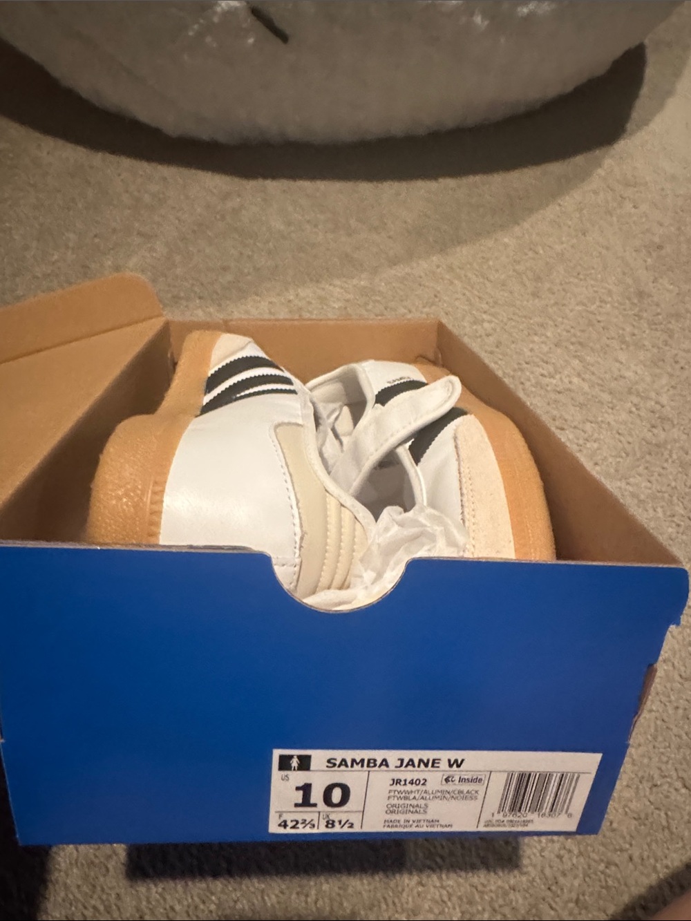 Adidas Samba Mary Jane Sneakers in White, Black, Gum - Picture 10 of 10